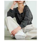 ヒトクセでこなれるジップアップショートスウェット レディース ファッション | Sawa a la mode | 詳細画像12