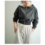 ヒトクセでこなれるジップアップショートスウェット レディース ファッション | Sawa a la mode | 詳細画像13