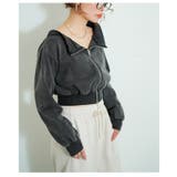 ヒトクセでこなれるジップアップショートスウェット レディース ファッション | Sawa a la mode | 詳細画像19