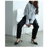 ヒトクセに惚れる裾タックフリルジョーゼットパンツ レディース ファッション | Sawa a la mode | 詳細画像16