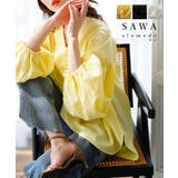 目を惹くシルエットのボリュームスリーブキーネックシャツブラウス レディース | Sawa a la mode | 詳細画像1