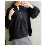 目を惹くシルエットのボリュームスリーブキーネックシャツブラウス レディース | Sawa a la mode | 詳細画像9