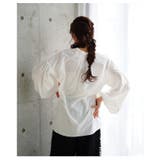 目を惹くシルエットのボリュームスリーブキーネックシャツブラウス レディース | Sawa a la mode | 詳細画像18