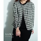 正統派な綺麗めスタイルツイード調チェックジャケット レディース ファッション | Sawa a la mode | 詳細画像1