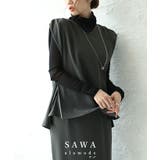 大人の高見えサイドタック入りギャザースリーブトップス レディース ファッション | Sawa a la mode | 詳細画像1