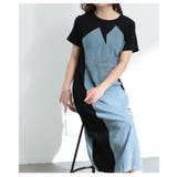 着痩せが叶う異素材デニムワンピース レディース ファッション | Sawa a la mode | 詳細画像18