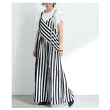 レトロに大人の垢抜けストライプ柄サロペットパンツ レディース ファッション | Sawa a la mode | 詳細画像2