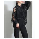 軽快なリズムを重ねるボタニカル柄チュールシャツ レディース ファッション | Sawa a la mode | 詳細画像7 