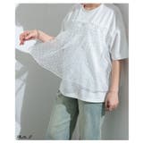 甘さ引き立つドット柄シフォン異素材カットソー レディース ファッション | Sawa a la mode | 詳細画像3