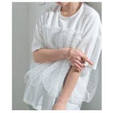 甘さ引き立つドット柄シフォン異素材カットソー レディース ファッション | Sawa a la mode | 詳細画像11