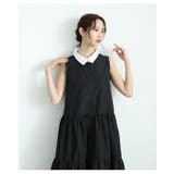 美しいドレープを描くバイカラーブロードティアードワンピース レディース | Sawa a la mode | 詳細画像18