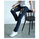 艶やかな花を添えたインド手刺繍デニムスキニーパンツ レディース ファッション | Sawa a la mode | 詳細画像11 