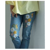 艶やかな花を添えたインド手刺繍デニムスキニーパンツ レディース ファッション | Sawa a la mode | 詳細画像14 