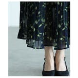 リーフ柄ロングプリーツワンピース レディース ファッション | Sawa a la mode | 詳細画像9