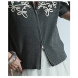 流れるコード刺繍に惹かれるWジップニットブルゾン レディース ファッション | Sawa a la mode | 詳細画像19