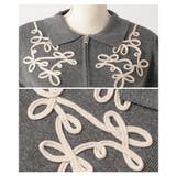流れるコード刺繍に惹かれるWジップニットブルゾン レディース ファッション | Sawa a la mode | 詳細画像23