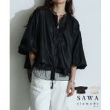 ときめくトレンド感異素材ボリューム袖ブルゾン レディース ファッション | Sawa a la mode | 詳細画像1