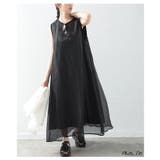 エアリーなシフォンドッキングノースリーブワンピース レディース ファッション | Sawa a la mode | 詳細画像3