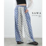 高見えするエスニック風プリントワイドパンツ レディース ファッション | Sawa a la mode | 詳細画像1