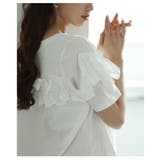 パールの粒が降り注ぐ高見えデコルテフリルトップス レディース ファッション | Sawa a la mode | 詳細画像12