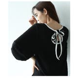 後ろ姿まで可愛いバックリボンのバルーンスリーブジャガードトップス レディース | Sawa a la mode | 詳細画像13