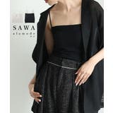 ボディラインに美しくフィットするカップ付きショート丈キャミソール レディース | Sawa a la mode | 詳細画像1 