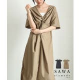 さっと着られて「即洒落る」フロントツイストギャザーワンピース レディース | Sawa a la mode | 詳細画像1