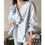 フリルビッグカラーで華やぐキャンディースリーブシャツブラウス レディース | Sawa a la mode | 詳細画像1 