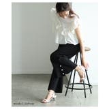 裾に艶めくパールビジューのきれいめフレアパンツ レディース ファッション | Sawa a la mode | 詳細画像5