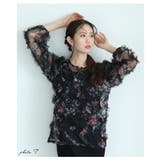 艶やかなヴィンテージフラワーが咲くシアーフリルプルオーバー レディース | Sawa a la mode | 詳細画像3