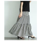 廃りないトレンドを重ねる切替ボーダーティアードスカート レディース ファッション | Sawa a la mode | 詳細画像5