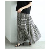 廃りないトレンドを重ねる切替ボーダーティアードスカート レディース ファッション | Sawa a la mode | 詳細画像8