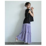 廃りないトレンドを重ねる切替ボーダーティアードスカート レディース ファッション | Sawa a la mode | 詳細画像17
