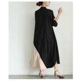 遊び心感じる切り替え配色アシンメトリーシャツワンピース レディース ファッション | Sawa a la mode | 詳細画像12