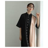遊び心感じる切り替え配色アシンメトリーシャツワンピース レディース ファッション | Sawa a la mode | 詳細画像18