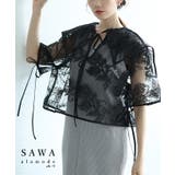 繊細な花柄刺繍が描かれたレイヤードレーストップス レディース ファッション | Sawa a la mode | 詳細画像1