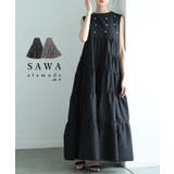 パールドットが煌めくノースリーブティアードワンピース レディース ファッション | Sawa a la mode | 詳細画像1