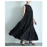 パールドットが煌めくノースリーブティアードワンピース レディース ファッション | Sawa a la mode | 詳細画像3