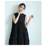 パールドットが煌めくノースリーブティアードワンピース レディース ファッション | Sawa a la mode | 詳細画像4