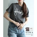 弾むようなロゴを描くコード刺繍コットンカットソー レディース ファッション | Sawa a la mode | 詳細画像1