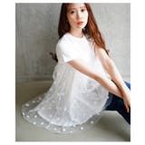 可愛いをつくる異素材チュールドットフレア切り替えチュニック レディース | Sawa a la mode | 詳細画像7