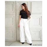 さりげない煌めきを纏うラメストライプシアーカットソー レディース ファッション | Sawa a la mode | 詳細画像4 