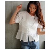 爽やかな甘さが惹き立つレイヤード風ペプラムブラウス レディース ファッション | Sawa a la mode | 詳細画像5 