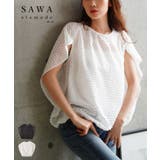 着るだけでこなれるスリットスリーブジャガードブラウス レディース ファッション | Sawa a la mode | 詳細画像1