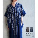 自然の温もりを感じる刺繍デザインインド綿カフタンワンピース レディース | Sawa a la mode | 詳細画像1