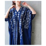 自然の温もりを感じる刺繍デザインインド綿カフタンワンピース レディース | Sawa a la mode | 詳細画像9