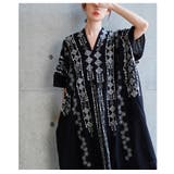 自然の温もりを感じる刺繍デザインインド綿カフタンワンピース レディース | Sawa a la mode | 詳細画像14