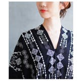 自然の温もりを感じる刺繍デザインインド綿カフタンワンピース レディース | Sawa a la mode | 詳細画像15