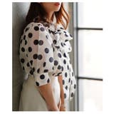 トレンドライクに着こなせるボウタイリボンのシアードットパフスリーブブラウス | Sawa a la mode | 詳細画像9