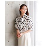 トレンドライクに着こなせるボウタイリボンのシアードットパフスリーブブラウス | Sawa a la mode | 詳細画像10
